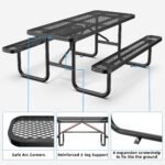 6 ft Metal Picnic Tables for Outdoors - Image 5
