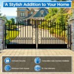 18'x6' Steel Dual Swing Driveway Gate, VENICE Style - Image 4