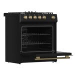 FORNO Espresso Leonardo 30" 5 cu. ft. Gas Range in Black with Silver Handles, FFSGS1116-30BLK - Image 8