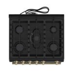 FORNO Espresso Leonardo 30" 5 cu. ft. Gas Range in Black with Silver Handles, FFSGS1116-30BLK - Image 3