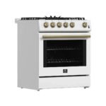 FORNO Espresso Leonardo 30" 5 cu. ft. Gas Range in White with Silver Handles, FFSGS1116-30WHT - Image 3