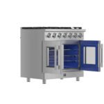 FORNO Massimo 36" 5.36 cu. ft. Freestanding French Door Gas Range with 6 Burners, FFSGS6439-36 - Image 4