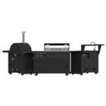 FORNO All’Aperto Outdoor Kitchen Set - 87,600 BTU Gas Grill with 4 Burners + Side Burner, Gas Pizza Oven, Sink Module/Beverage Center with Black Sintered Stone Countertop - Image 15