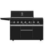 FORNO All’Aperto Outdoor Kitchen Set - 87,600 BTU Gas Grill with 4 Burners + Side Burner, Gas Pizza Oven, Sink Module/Beverage Center with Black Sintered Stone Countertop - Image 9