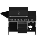 FORNO All’Aperto Outdoor Kitchen Set - 87,600 BTU Gas Grill with 4 Burners + Side Burner, Gas Pizza Oven, Sink Module/Beverage Center with Black Sintered Stone Countertop - Image 11