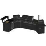 FORNO All’Aperto Outdoor Kitchen Set - 99,600 BTU Gas Grill with 5 Burners + Side Burner, Gas Pizza Oven, Sink Module/Beverage Center with Black Sintered Stone Countertop - Image 4