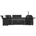 FORNO All’Aperto Outdoor Kitchen Set - 99,600 BTU Gas Grill with 5 Burners + Side Burner, Gas Pizza Oven, Sink Module/Beverage Center with Black Sintered Stone Countertop - Image 3