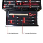 Boxo MotoBox | 103-Piece Metric Motorcycle 3-Drawer Hand Carry Tool Box - Image 12
