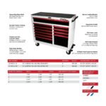 Boxo Pro Series | 45" 19-Drawer Rolling Tool Box | Black and Blue - Image 3
