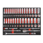 Boxo 68-Piece 1/2" Drive 6-Point Metric & SAE Master Chrome Socket Set | 3/3rd EVA Foam