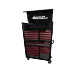 Boxo Pro Series | 45" 19-Drawer Rolling Tool Box | Black and Red