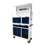 Boxo Pro Series | 45" 19-Drawer Rolling Tool Box | White and Blue
