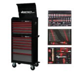 Boxo Pro Series | Loaded 26" 11-Drawer Rolling Tool Box | Black and Red