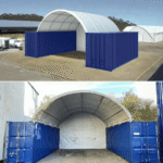 20x20 ft Container Shelter with Closed Back Panel - Image 4