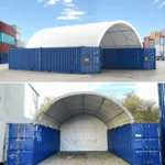 20x40 ft Container Shelter with Closed Back Panel - Image 8