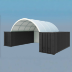 20x40 ft Container Shelter with Closed Back Panel - Image 9