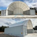 40x40x13 ft Container Shelter with Closed Back Panel - Image 4
