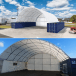 40x40x13 ft Container Shelter with Closed Back Panel - Image 3