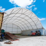 40x40x13 ft Container Shelter with Closed Back Panel - Image 5