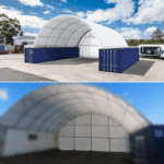 40x40x15 ft Container Shelter with Closed Back Panel - Image 3