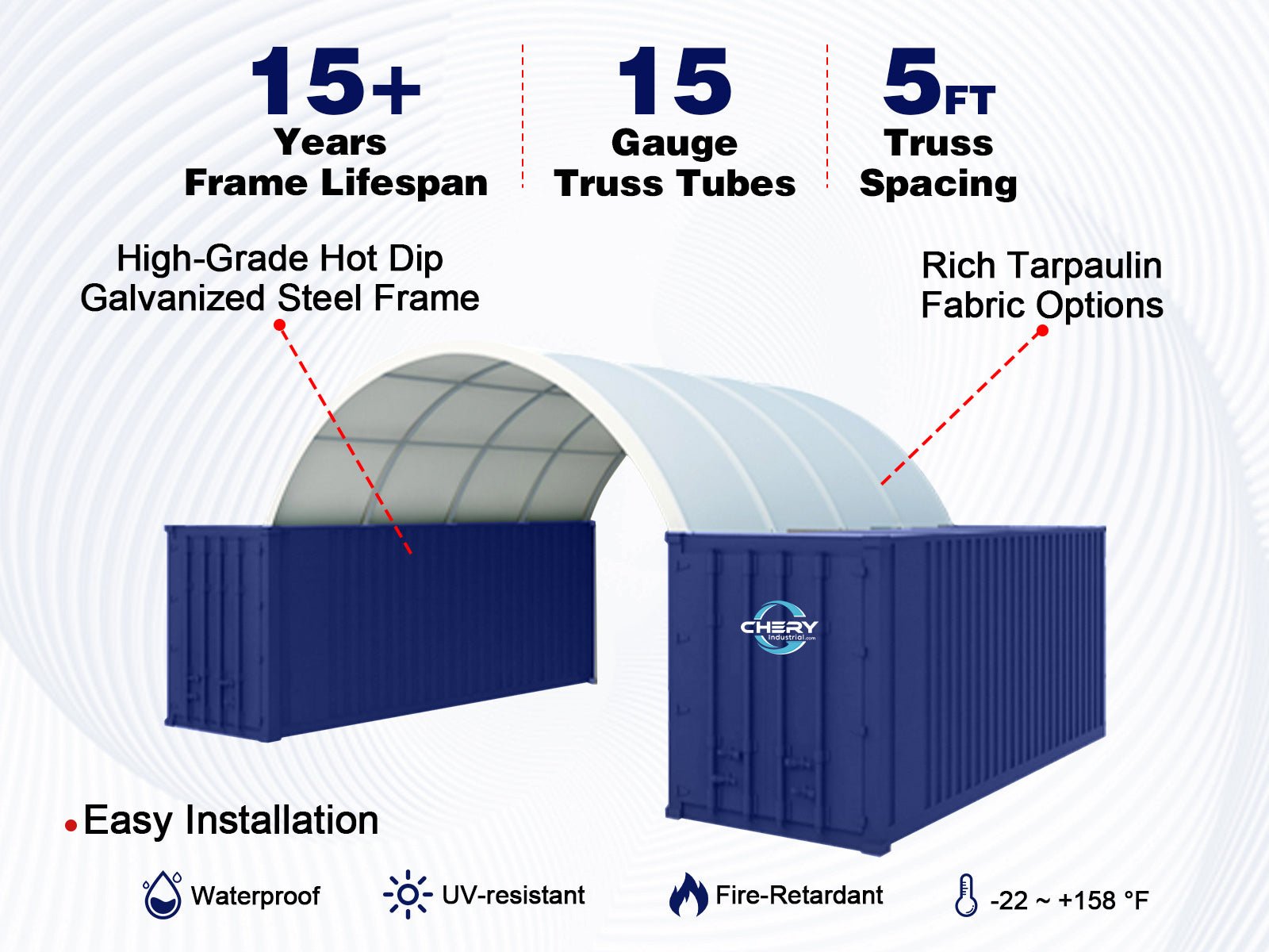 Gold Mountain Shipping Container Canopy Shelter 20'x20'