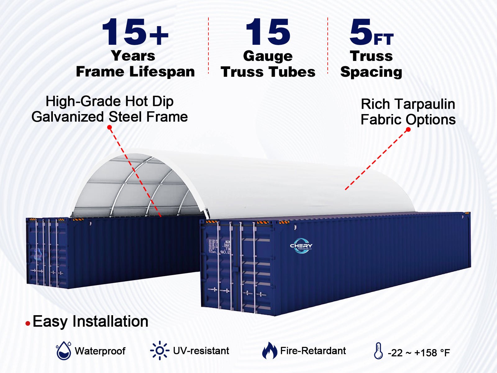 Gold Mountain Shipping Container Canopy Shelter 20'x40' A+