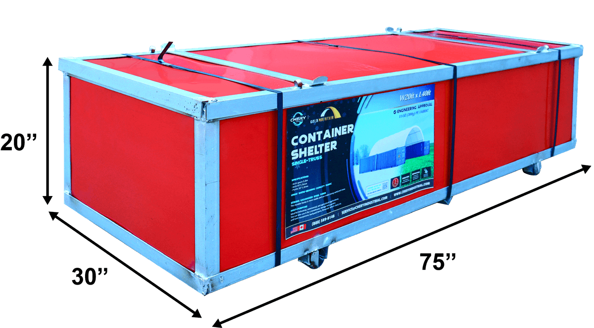 Container Shelter C2040 package size