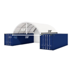 20x20 ft Container Shelter with Closed Back Panel - Image 2