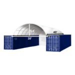 20x40 ft Container Shelter with Closed Back Panel - Image 2