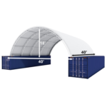 40'x40'x15' Double Truss Shipping Container Canopy Shelter - Image 2