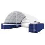 40x40x15 ft Container Shelter with Closed Back Panel - Image 2
