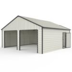 23' x 22' Double Garage Metal Shed with Side Entry Door - Image 2