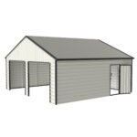 23' x 22' Double Garage Metal Shed with Side Entry Door - Image 7