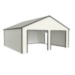23' x 22' Double Garage Metal Shed with Side Entry Door - Image 6
