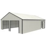 25' x 33' Double Garage Metal Shed with Side Entry Door - Image 6