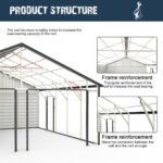25' x 33' Double Garage Metal Shed with Side Entry Door - Image 4