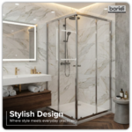 Corner Shower Entry Enclosure 900 x 900 x 1850mm with 6mm Tempered Glass - Chrome DH299
