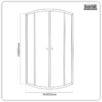 Quadrant Shower Entry Enclosure 800 x 800 x 1850mm with 6mm Tempered Glass - Chrome DH301 - Image 3