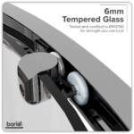 Quadrant Shower Entry Enclosure 800 x 800 x 1850mm with 6mm Tempered Glass - Chrome DH301 - Image 2