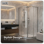 Quadrant Shower Entry Enclosure 800 x 800 x 1850mm with 6mm Tempered Glass - Chrome DH301 - Image 5