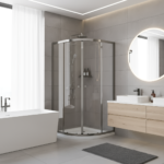 Quadrant Shower Entry Enclosure 900 x 900 x 1850mm with 6mm Tempered Glass - Chrome DH302