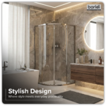 Quadrant Shower Entry Enclosure 900 x 900 x 1850mm with 6mm Tempered Glass - Chrome DH302 - Image 2