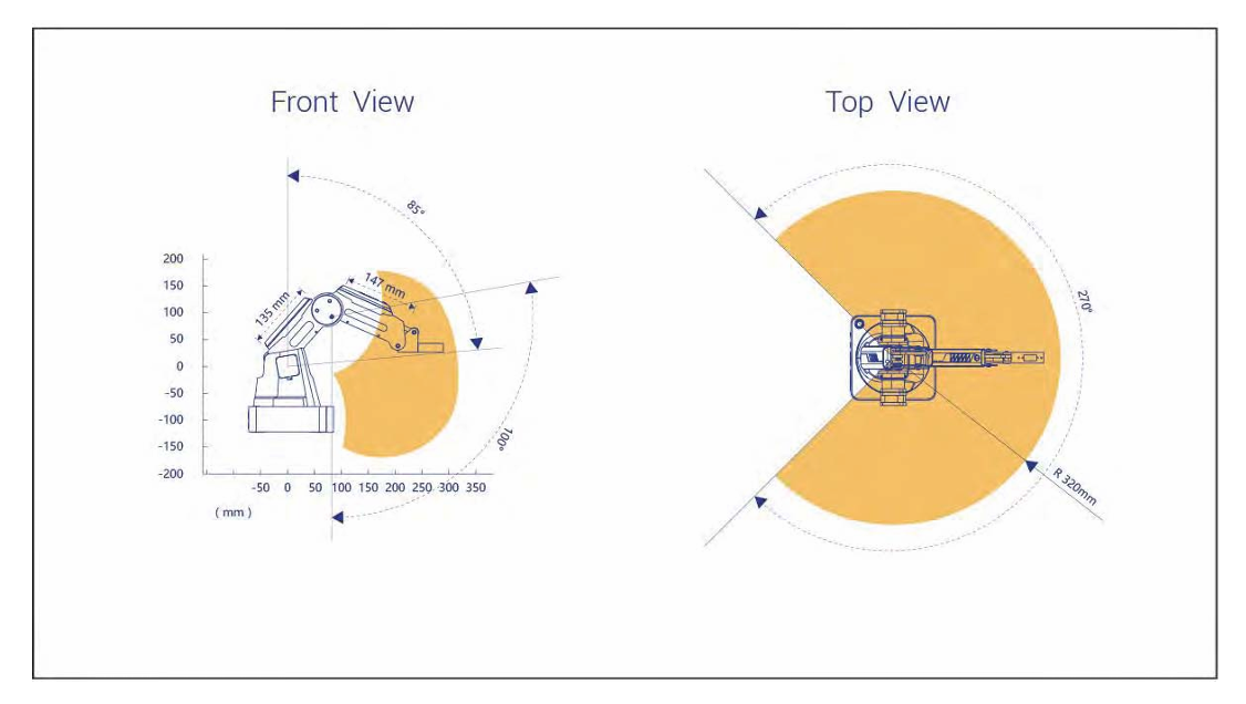 Afinia Dobot Magician 4-axis Robotic Arm – Top And Front View