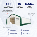Double Truss Storage Shelter W20'xL40'xH16' - Image 7