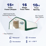 Double Truss Storage Shelter W30'xL60'xH20' - Image 6