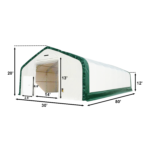 Double Truss Storage Shelter W30'xL80'xH20' - Image 2