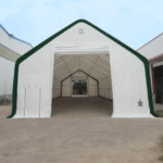 Double Truss Storage Shelter W40'xL80'xH21', 8' Truss Spacing - Image 4