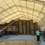 Double Truss Storage Shelter W40'xL80'xH21', 8' Truss Spacing - Image 9