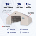 Double Truss Storage Shelter W50'xL80'xH23' - Image 7