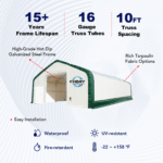 Double Truss Storage Shelter W30'xL40'xH20' - Image 6